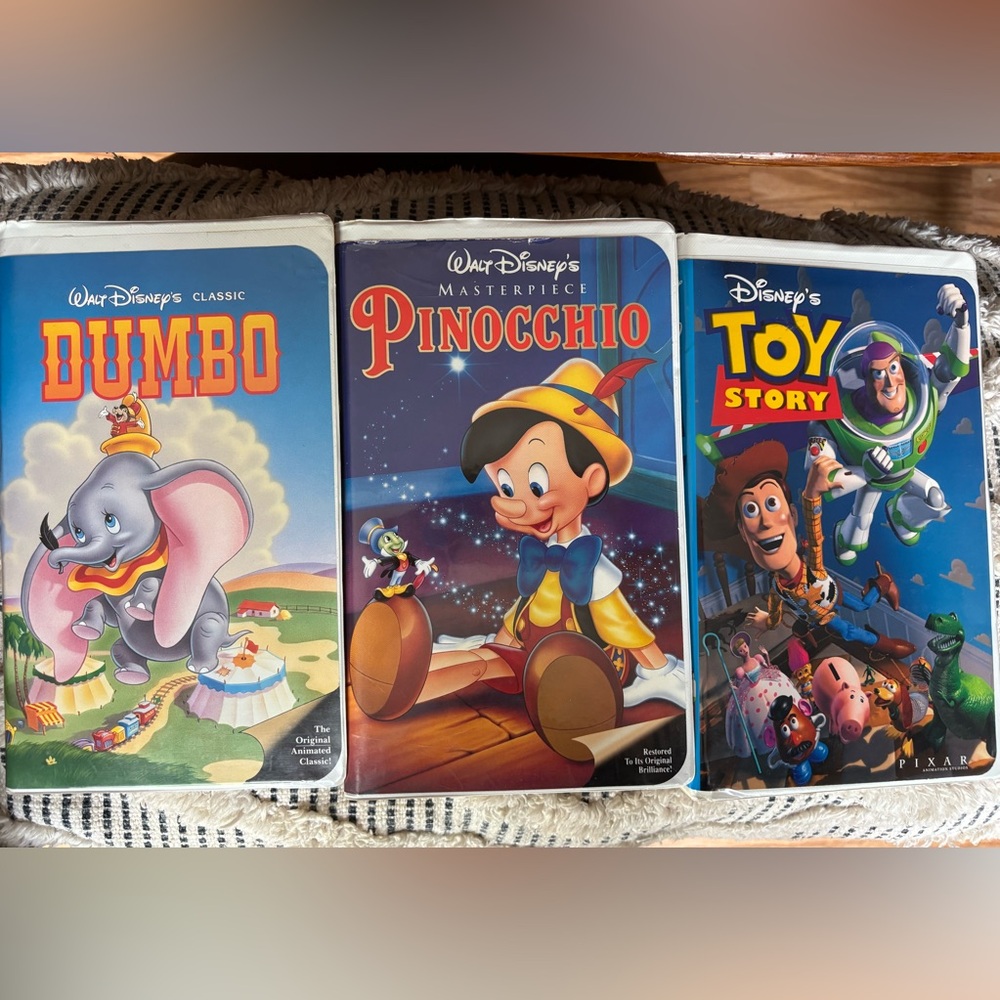 Vintage Disney VHS Tapes Collection Lot of 3 90”s Retro